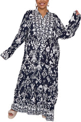 Aztec Print Tiered Viscose Dress