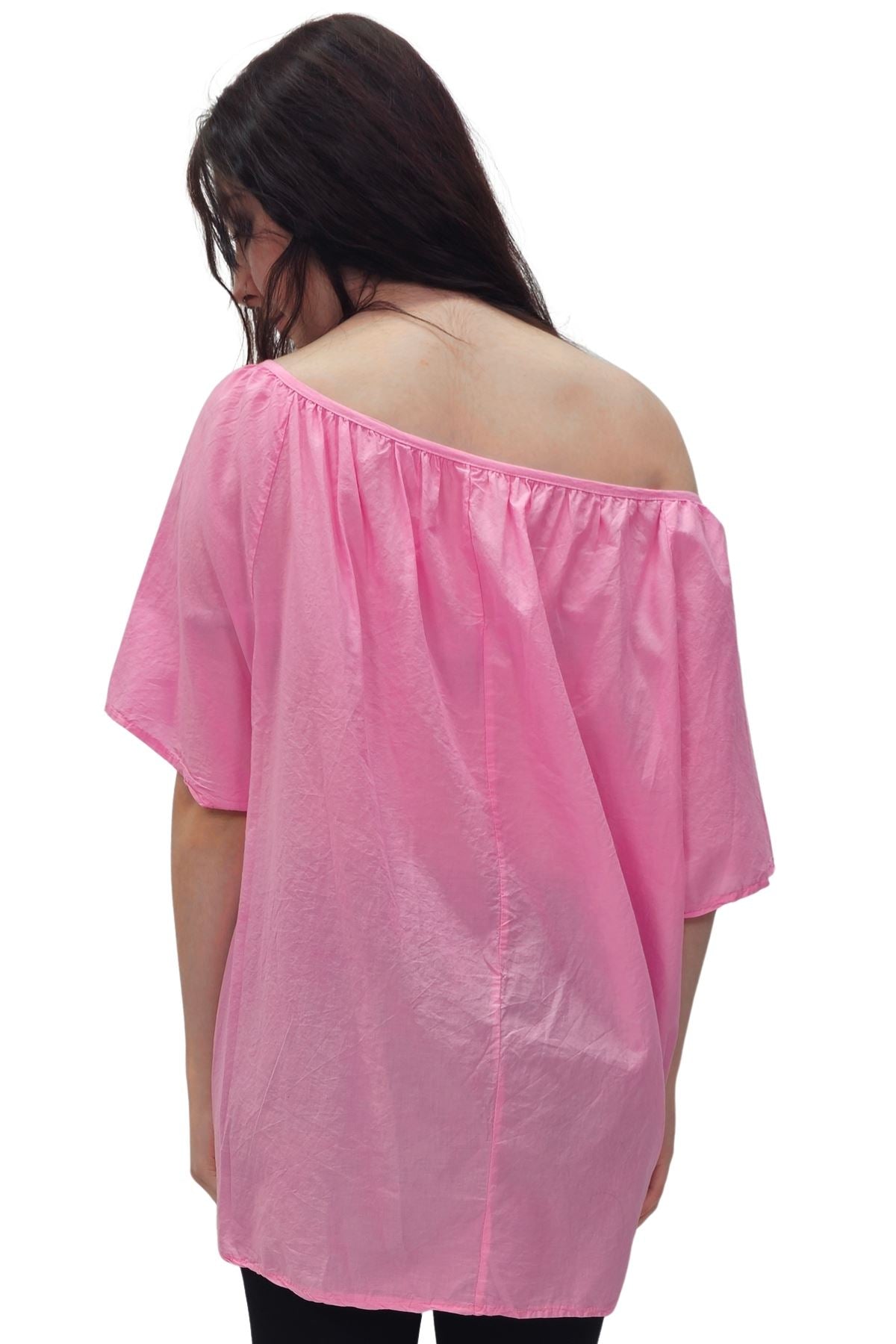 Plain Lace Tie Detailing Cotton Top