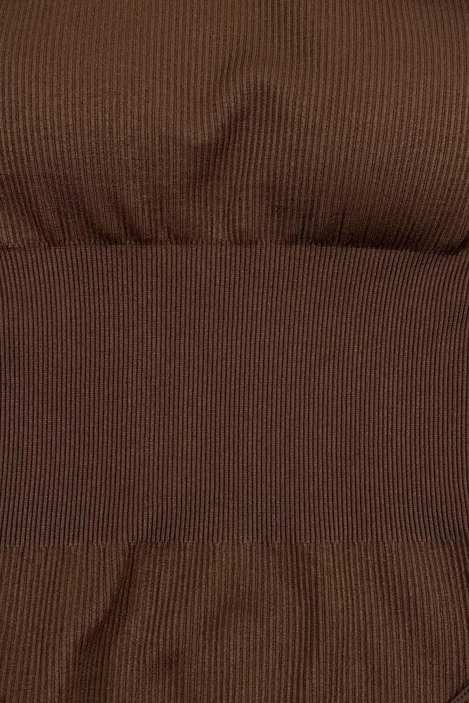 Plain Ribbed Padded Nylon Bodysuit