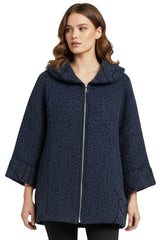 Abstract Swirl Pattern Front Zip Up Jacket