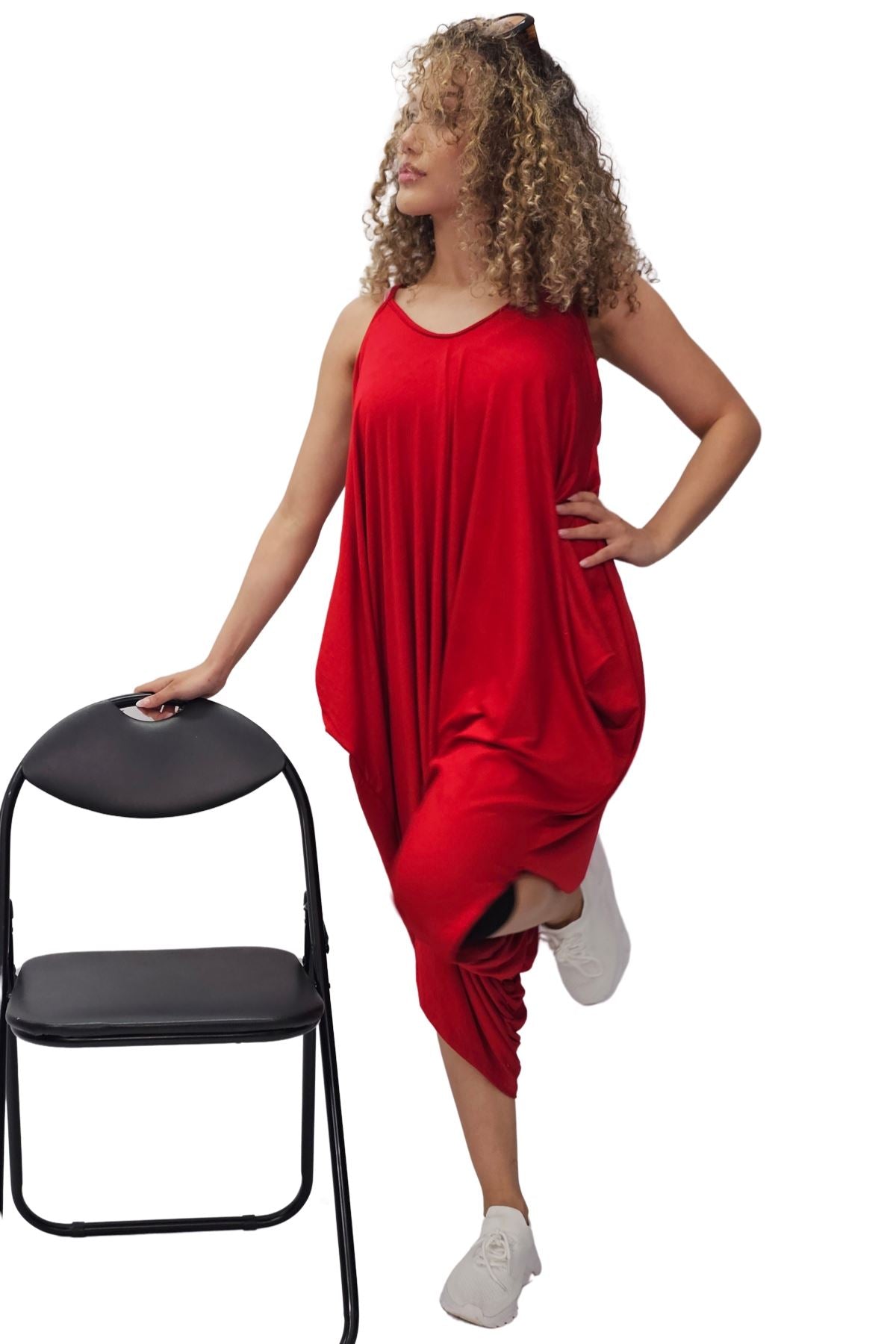Plain Asymmetrical Hemline Spaghetti Straps Dress