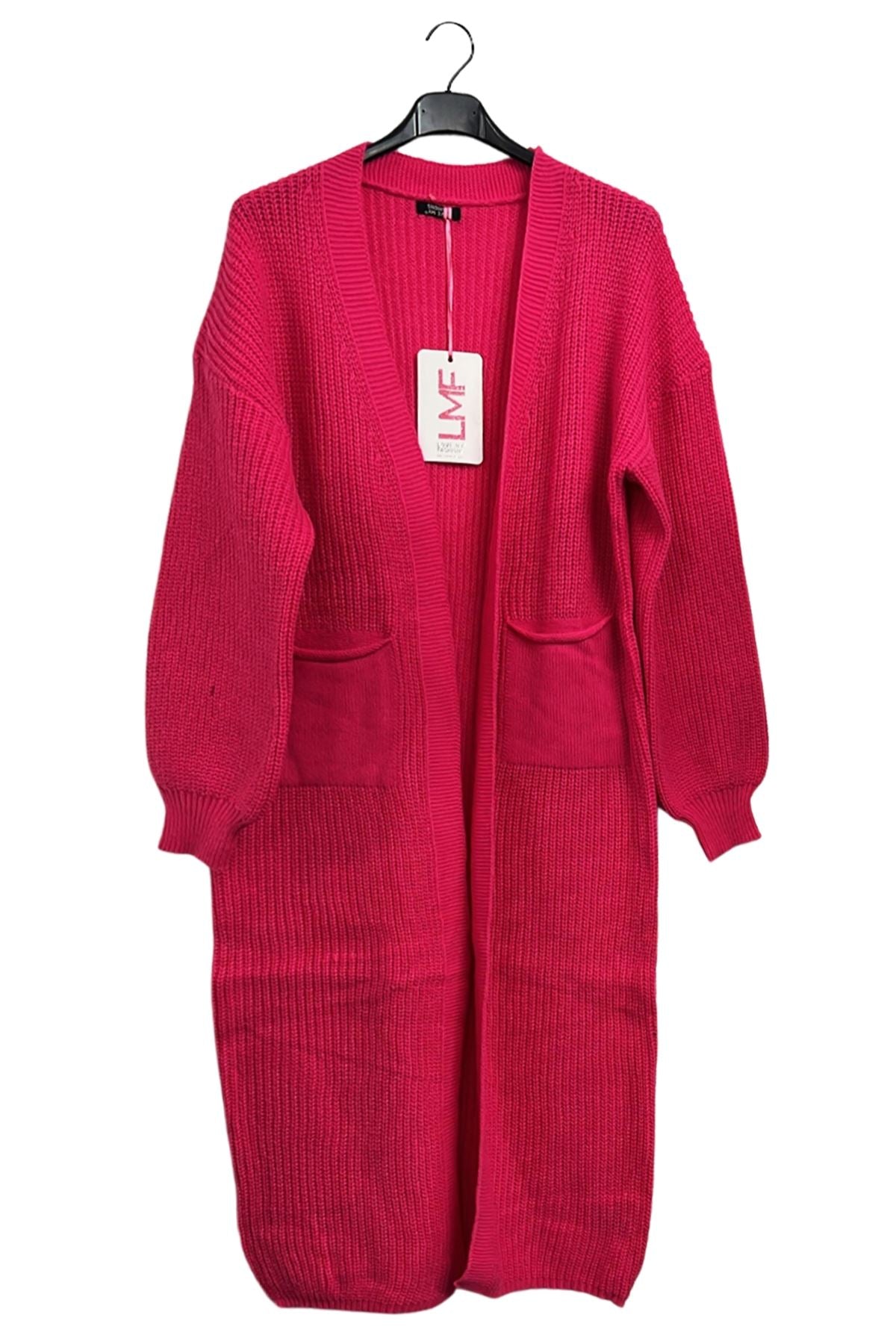 Plain Rib Knit Longline Cardigan
