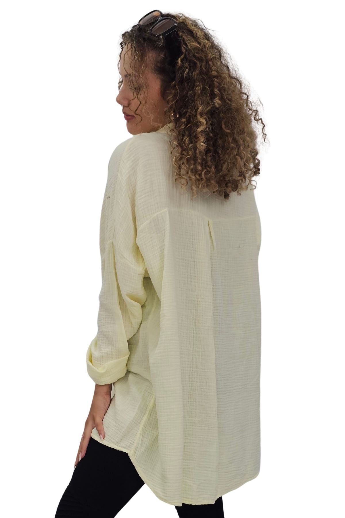 Plain Button Up Pocket Cotton Shirt