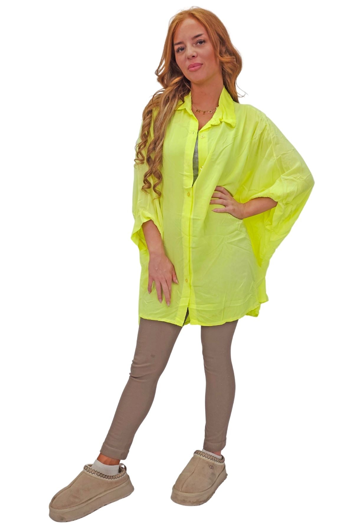 Plain Down Shoulders Button Up Shirt