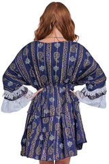 Geometric Floral-like Pattern Bohemian Resort Style Dress
