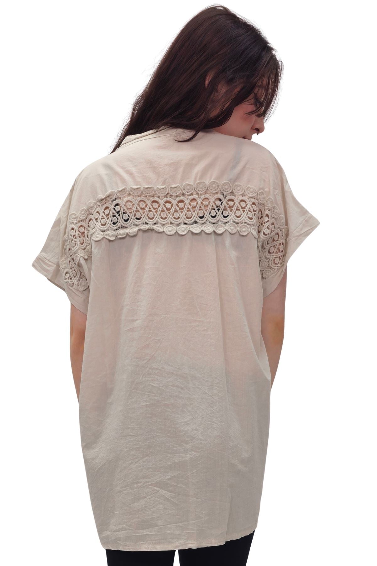 Plain Button-Down Front Cotton Shirt