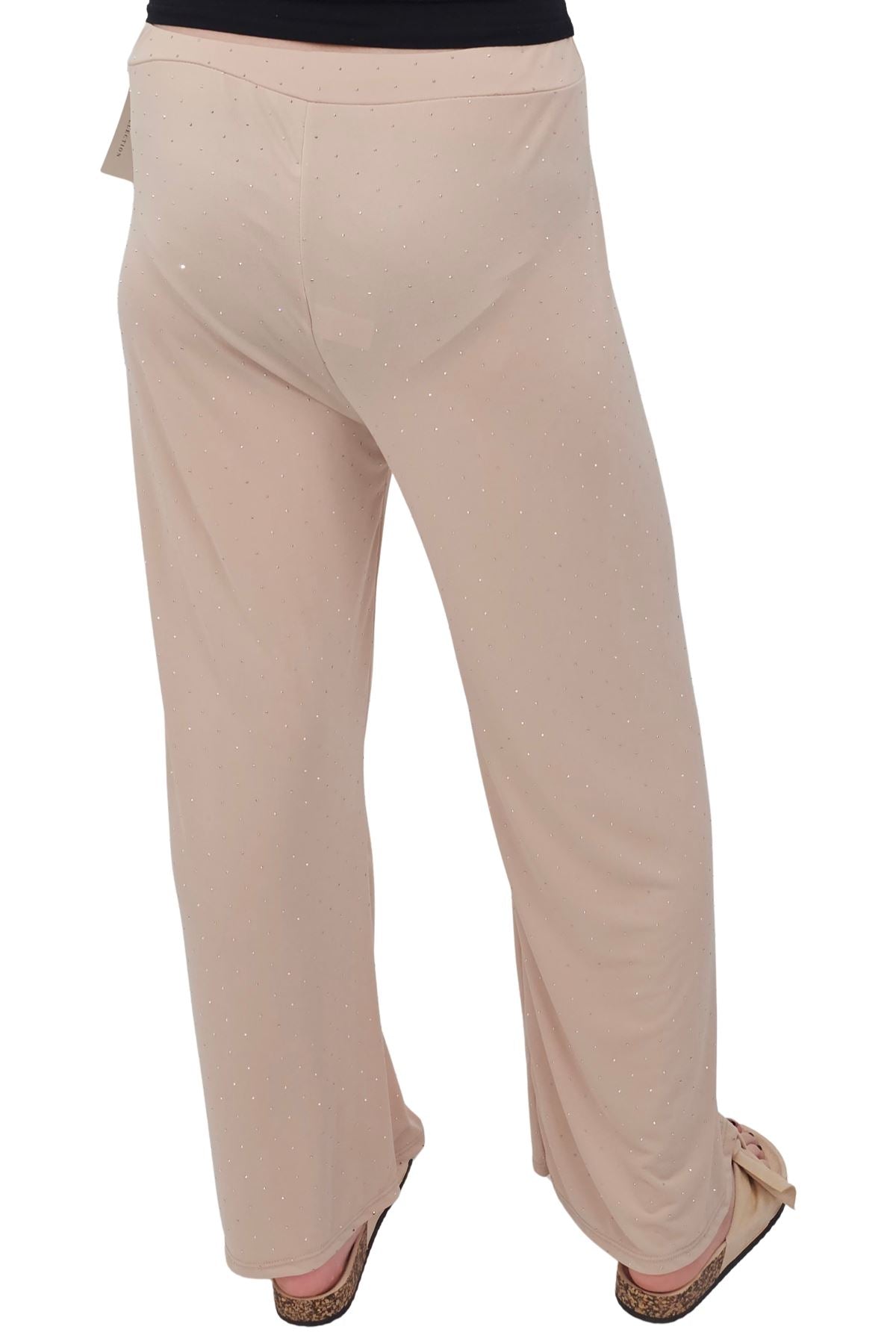 Diamante Pattern Wide Leg Trousers