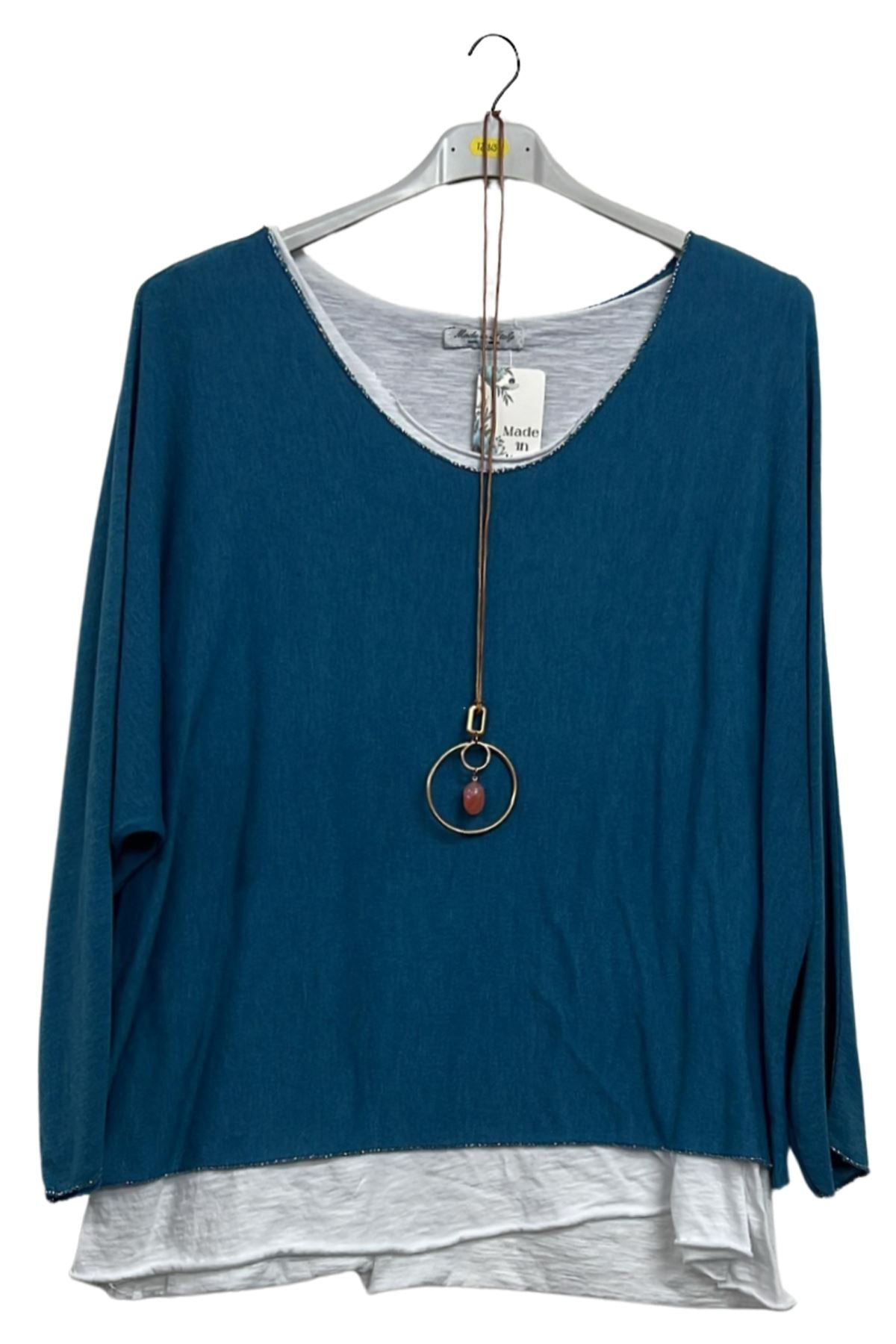Plain Layered Hem Tunic Cotton Top