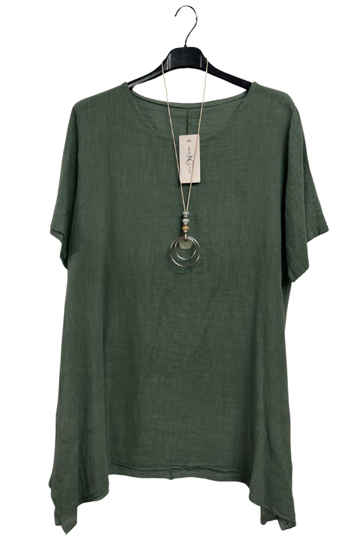 Plain Asymmetrical Oversized Cotton Top